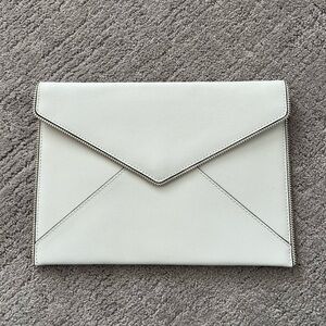 Rebecca Minkoff White Leather Envelope Clutch